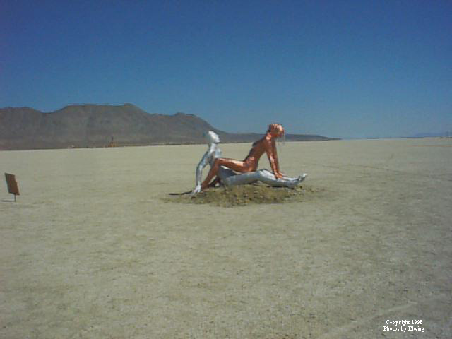 Bronco busting, Black Rock City style.